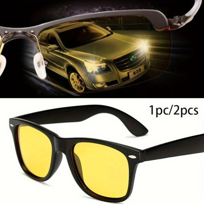 1/2pcs Yellow Lens Night Vision Glasses for Men and Women Drivers