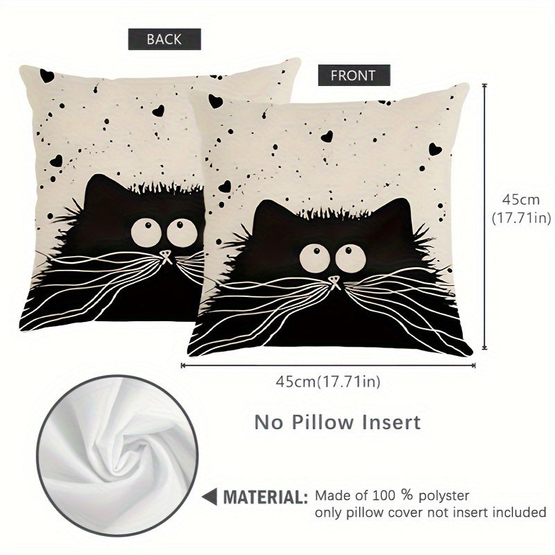 Soft and durable cushion cover featuring a whimsical cat design on both sides. Perfect for cat lovers and home decor enthusiasts. Easy to care for with a zip closure. Cushion not included.