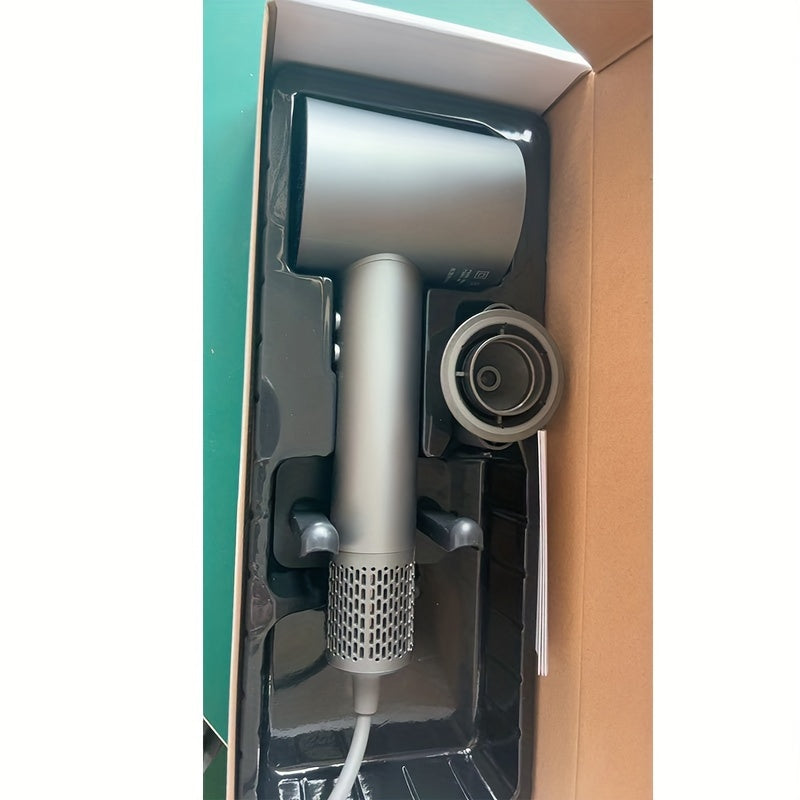 1pc Professional Hair Dryer with LED Digital Display, 8000W Brushless Motor, Fast Drying, Low Noise Magnetic Nozzle, Ionic Negative Temperature Control, Hair Protection, Foldable Handle