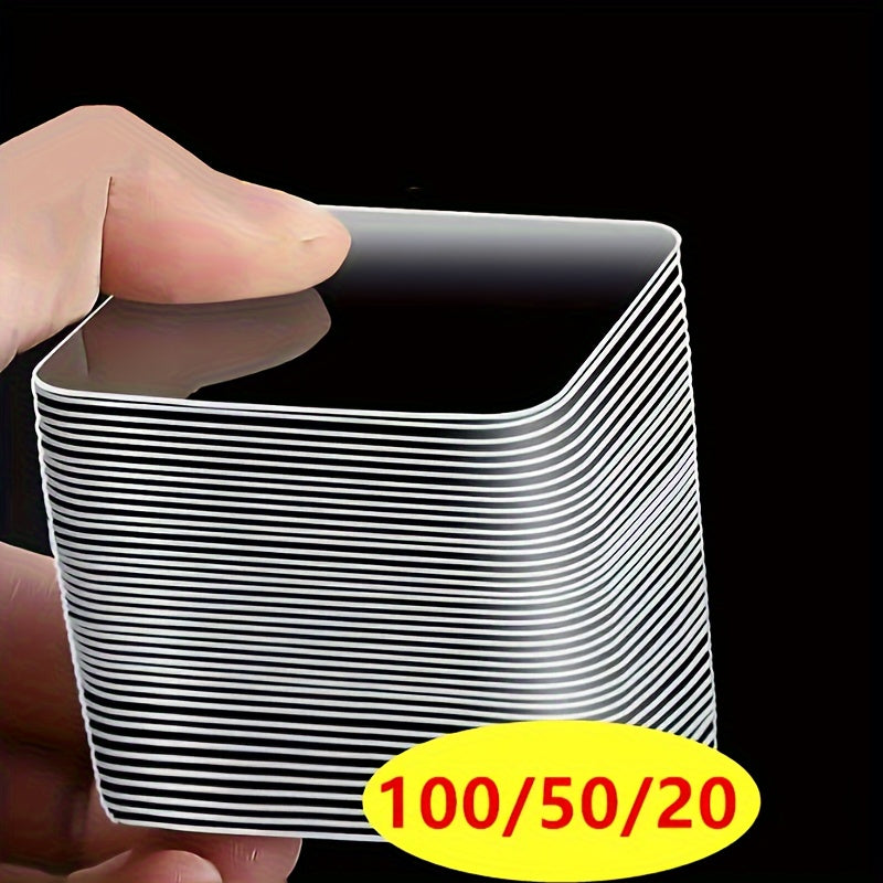 Waterproof clear mounting tape with strong adhesive for plastic, glass, metal, stone, and drywall - no need for drilling or nails.