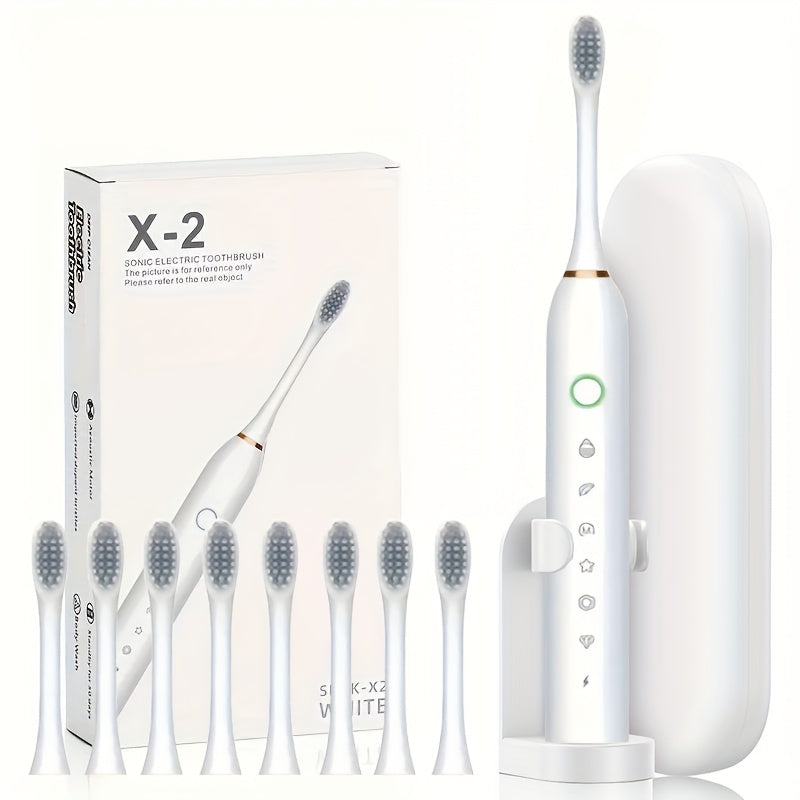 Adults' Smart Sonic Rechargeable Toothbrush whitens and cleans teeth automatically.