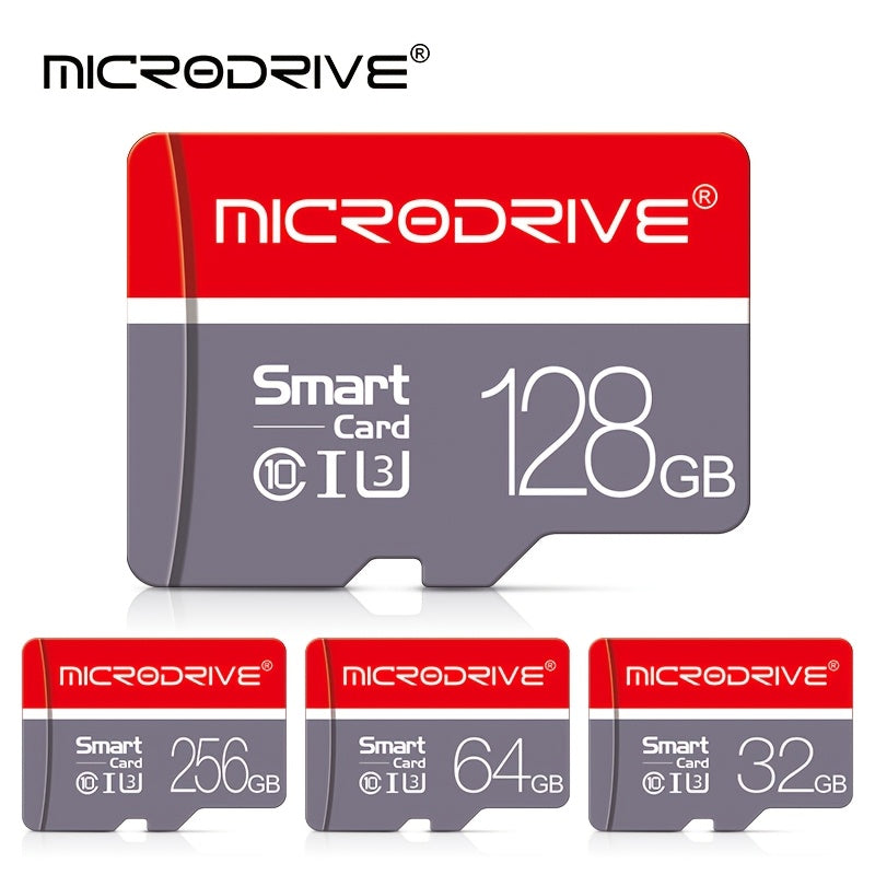 MICRODRIVE 128GB Class 10 U3 UHS-I TF SD Memory Card with USB Card Reader Adapter.