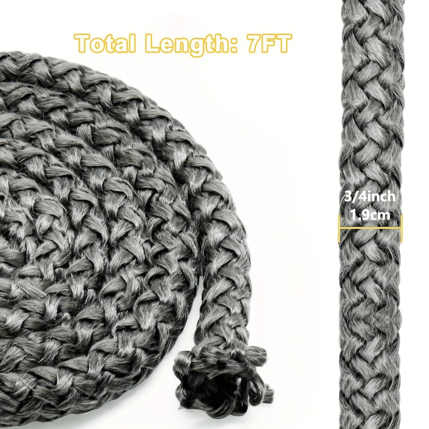 The Broil-X Fireplace Door Seal Rope is a 3/4'' x 7ft graphite-impregnated fiberglass rope that is compatible with Englander Pellet Stoves (25-PDVC, 28-3500), Wood Stoves (18-MH, 24-AC) and many other models.