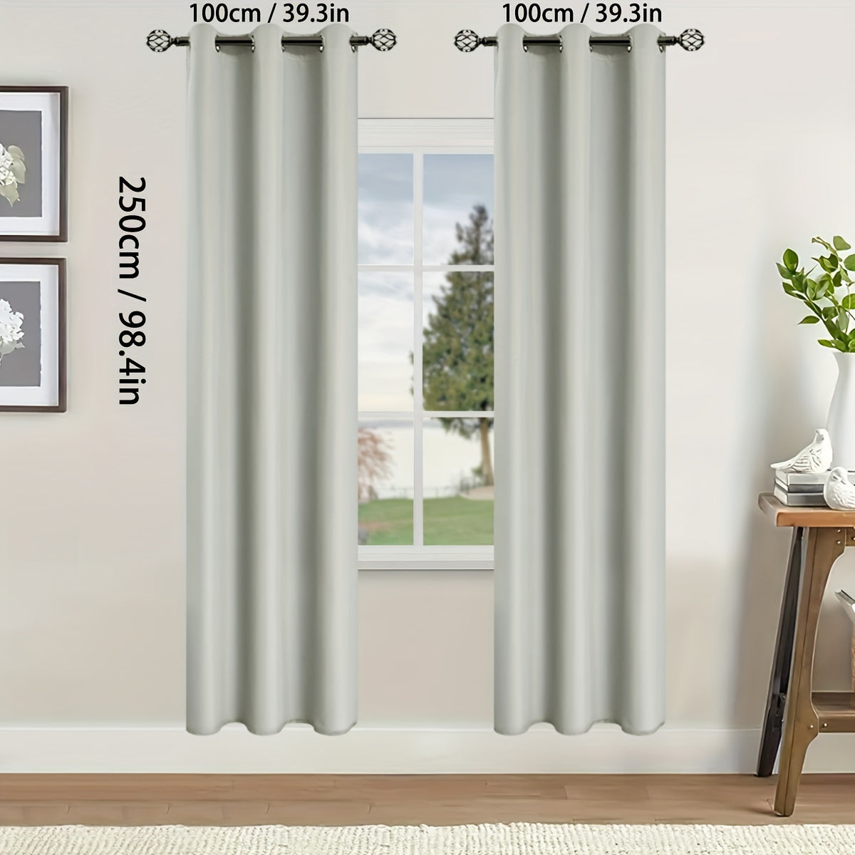 Two-Pack of Modern Blackout Curtain Panels: Keep out the sun with these thermal insulated curtains featuring a twill weave, grommet top design. Made of 100% polyester, these un-corded panels are perfect for the living room, bedroom, or any other room in