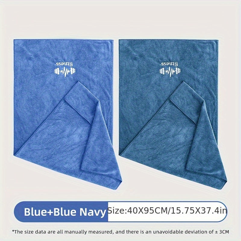 Highly absorbent gym towel with sleeve cover, embroidered, quick-dry, 40.64x96.52cm, ideal for fitness, running, outdoor activities, badminton, basketball.