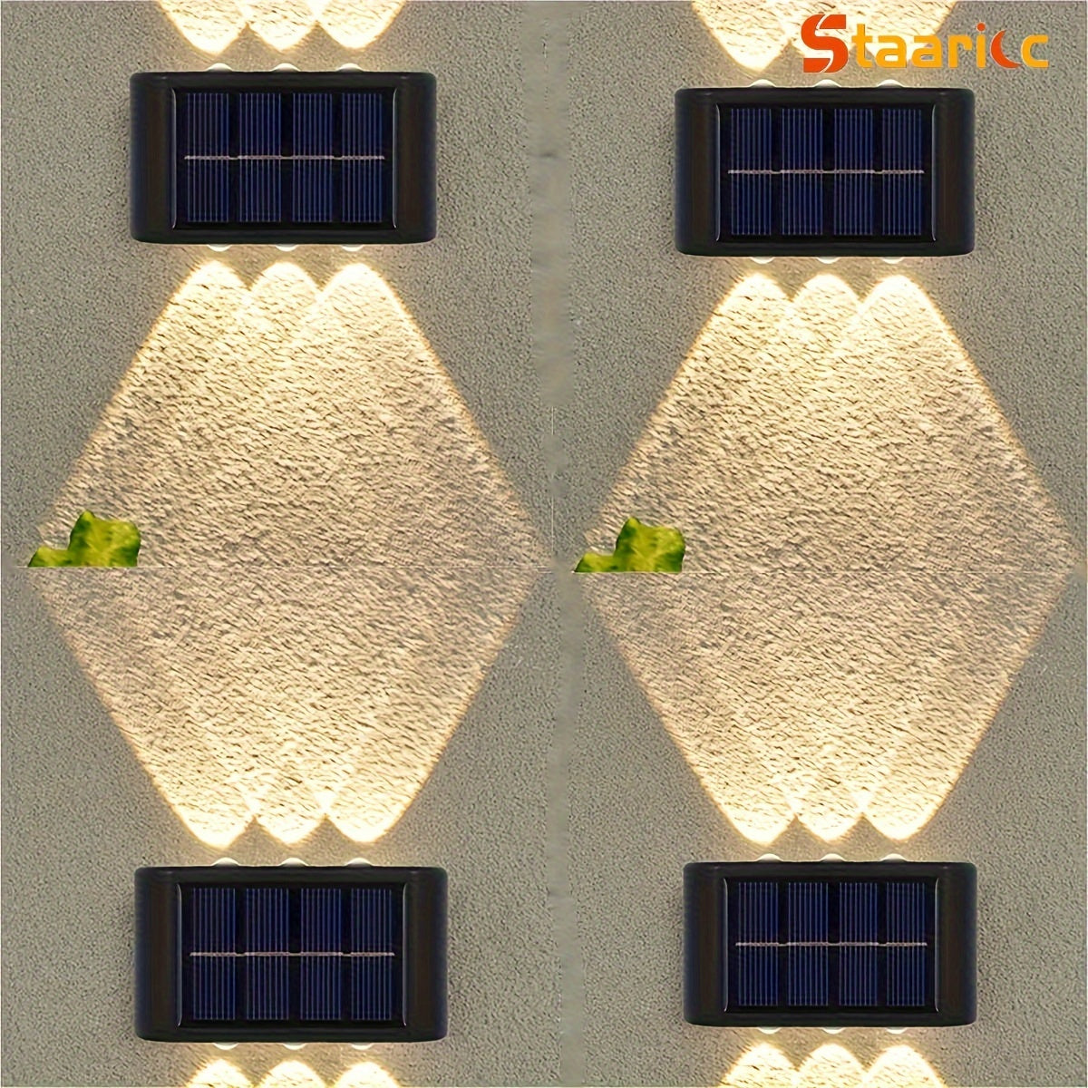 Solar Wall Lights for Outdoor Decoration - Set of 8/6/4/2 LED lights for Courtyard, Street, Fence, Garage, Garden.