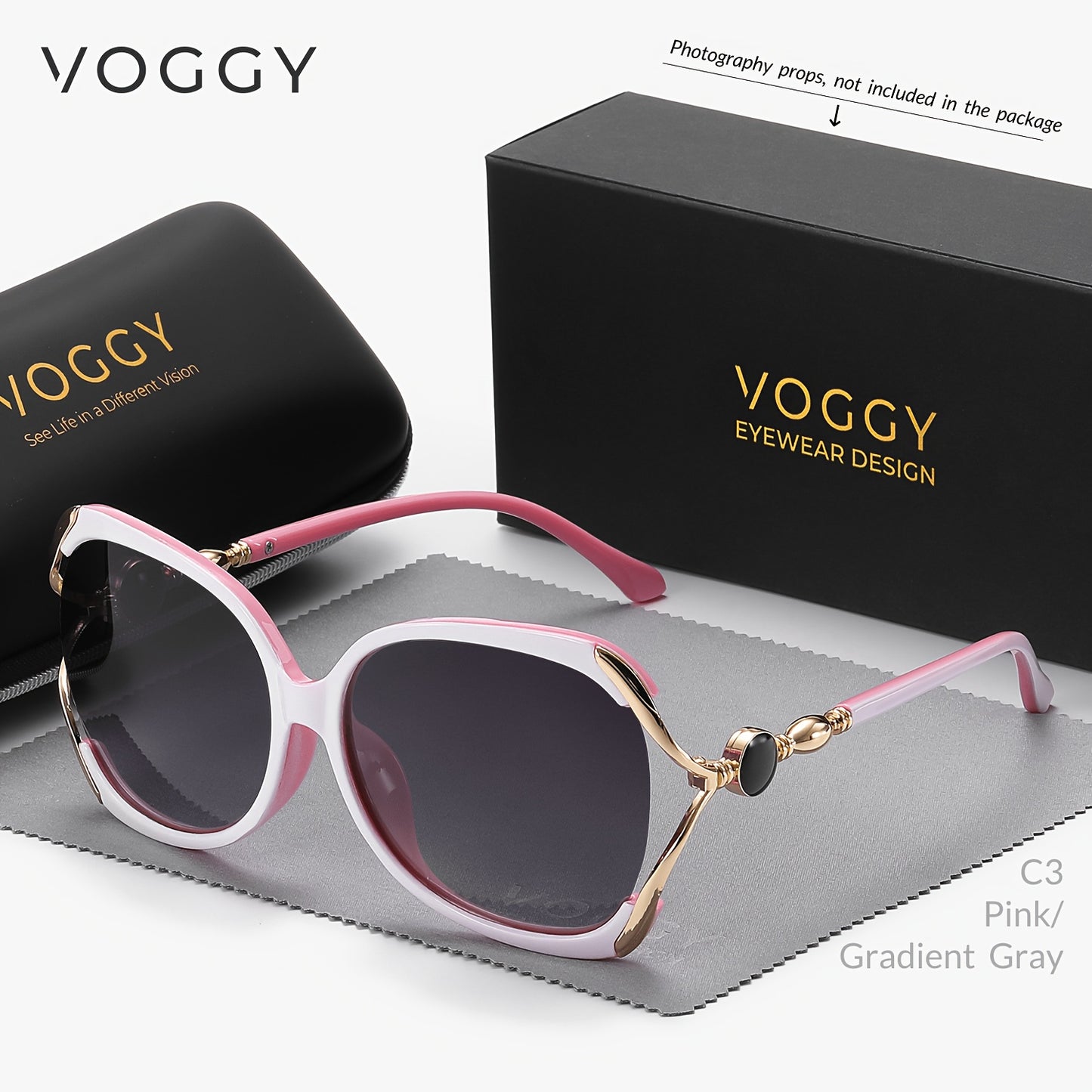 VOGGY Retro Polarized Fashion Glasses - Stylish Protection in Black Frame with Golden Accents for Men & Women, Ideal for Driving, Fishing, Cycling, and Outdoor Activities