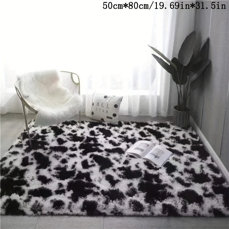 Luxurious Tie-Dye Plush Area Rug with Elegant Gradient Design - Thick, Soft & Non-Slip for Stylish Living Room, Bedroom, and Balcony Decor