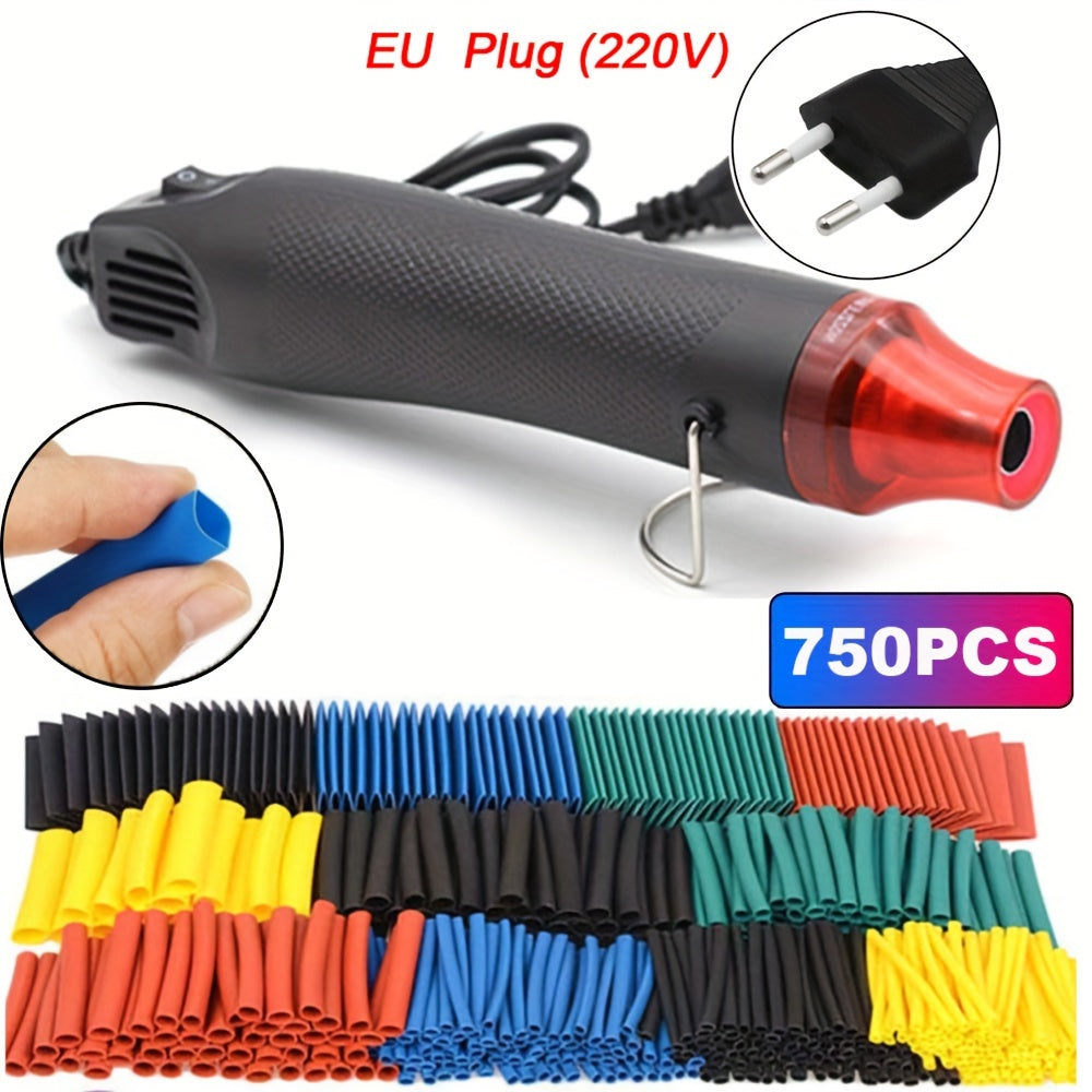 UMLIFE heat shrink tubing set with 300W hot air gun for wire protection and crafting.