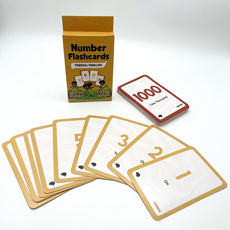 Educational Multilingual African Number Flashcards Set - Bilingual Learning in French/English, Igbo/English, Hausa/English, Yoruba/English - Made from Sturdy Paper, Perfect for Kids Ages 2 and Up - Includes Animal and Multiplication Cards.