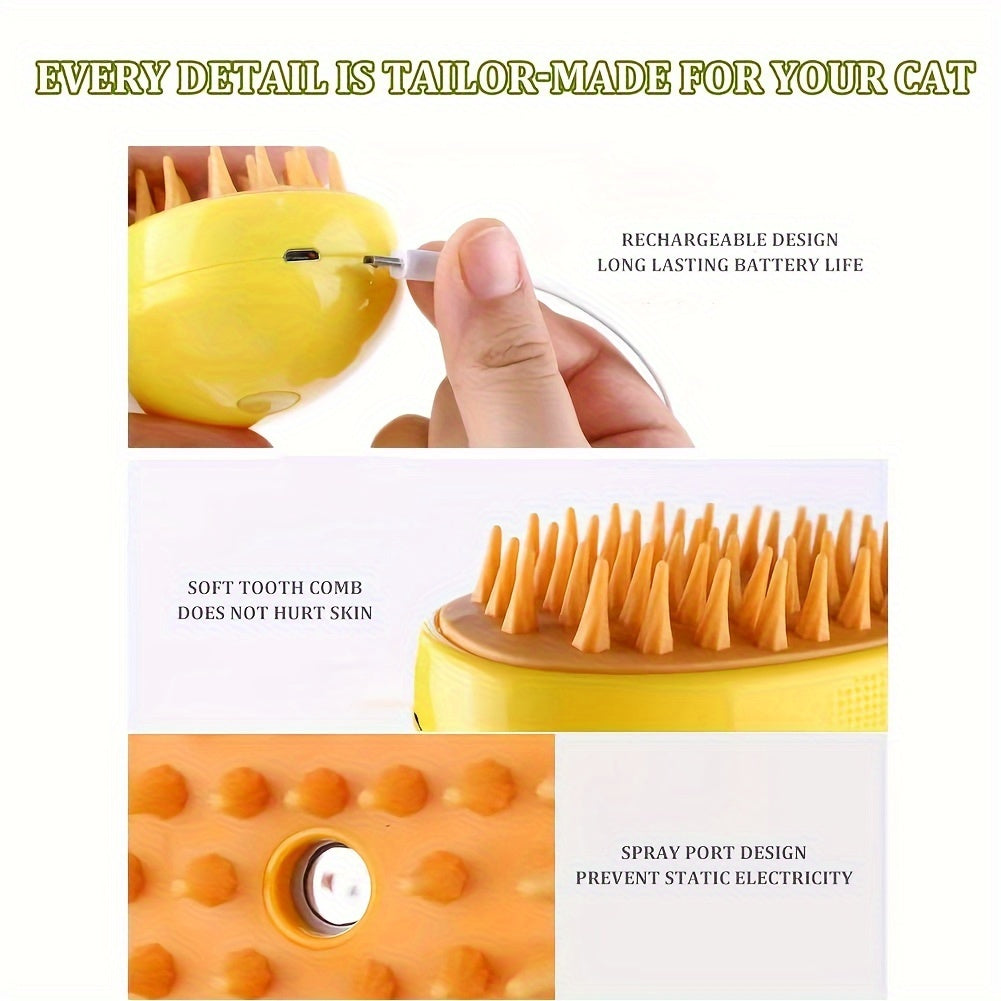 Pet care grooming brushes with floating hair removal and massage combs for cats, charging cat comb.