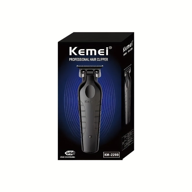 Electric clipper for haircuts with USB charging, oil head carving design, and ideal for hair salons.