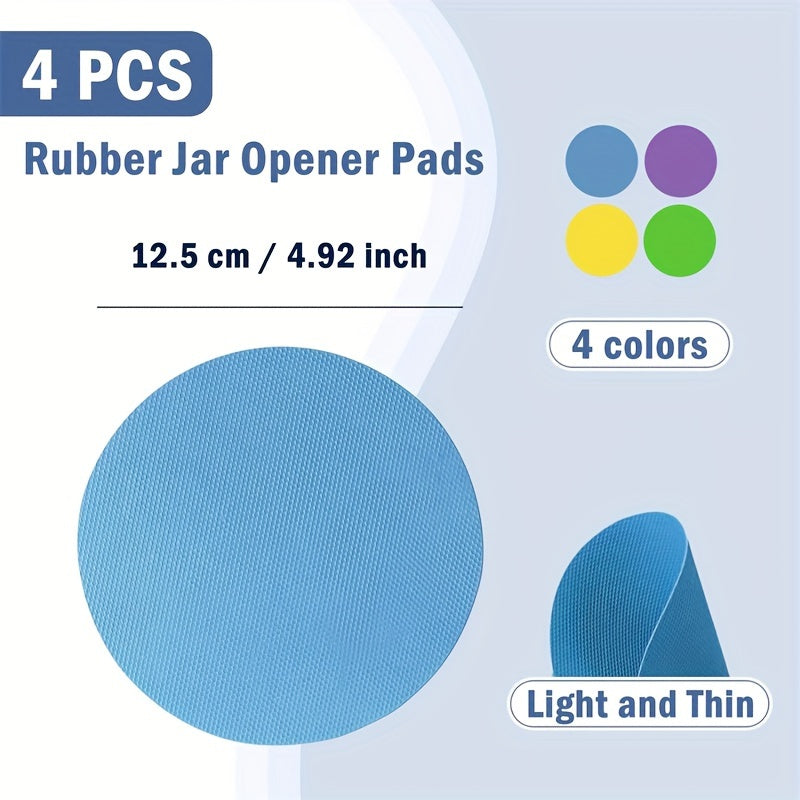 4 Rubber Jar Opener Pads, Non-Slip Gripper Pads for Easy Jar Opening