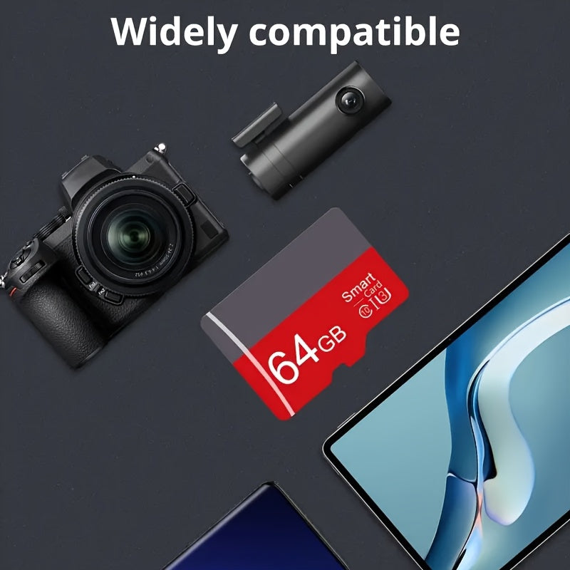 High-speed memory card compatible with 4K devices for reliable performance on smartphones, tablets, cameras, and computers.