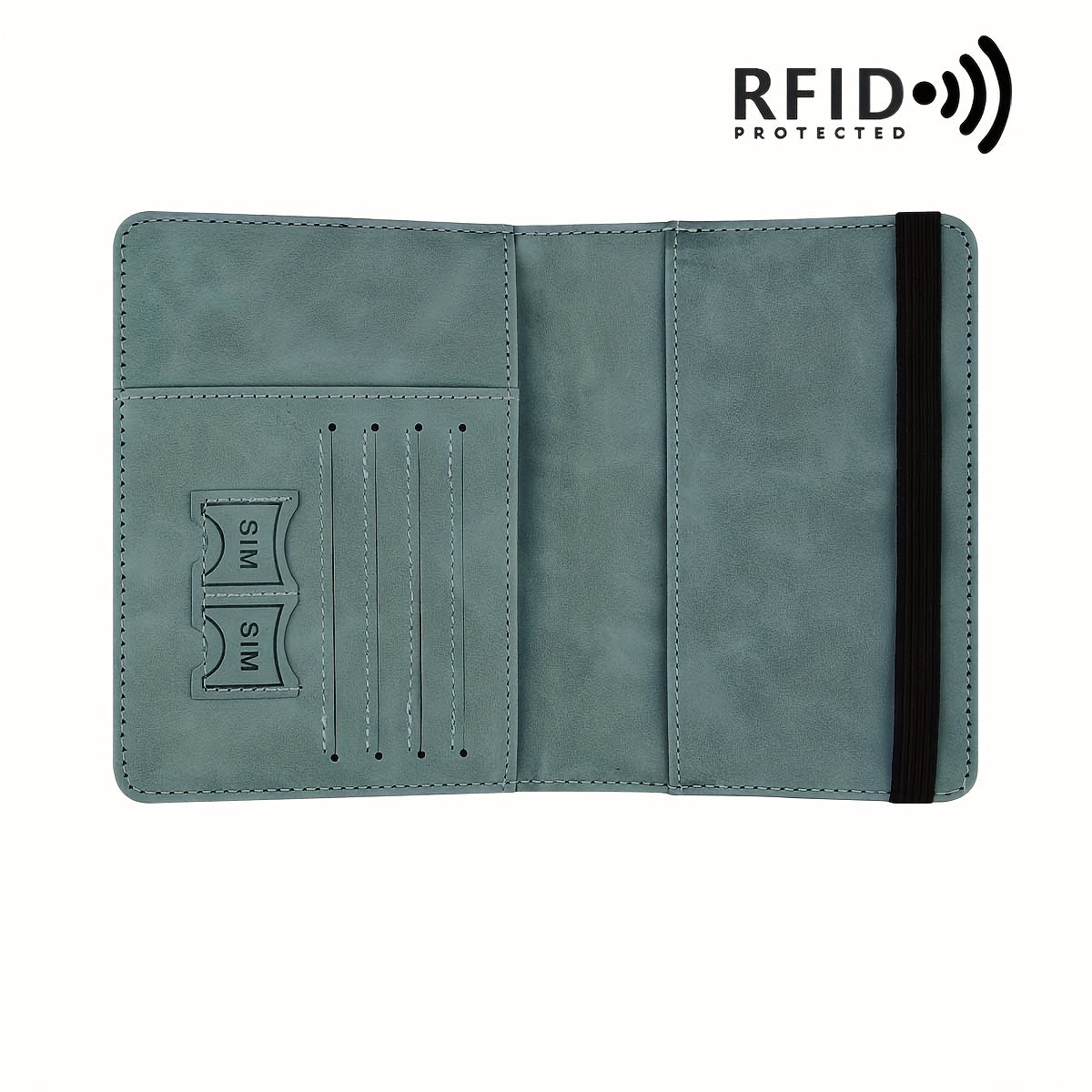 RFID Passport Holder, thin retro PU wallet for travel documents