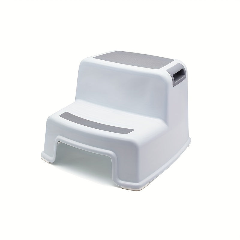 Step stool set made of plastic, perfect for children aged 3-12. Features a non-slip design and is easy to clean.