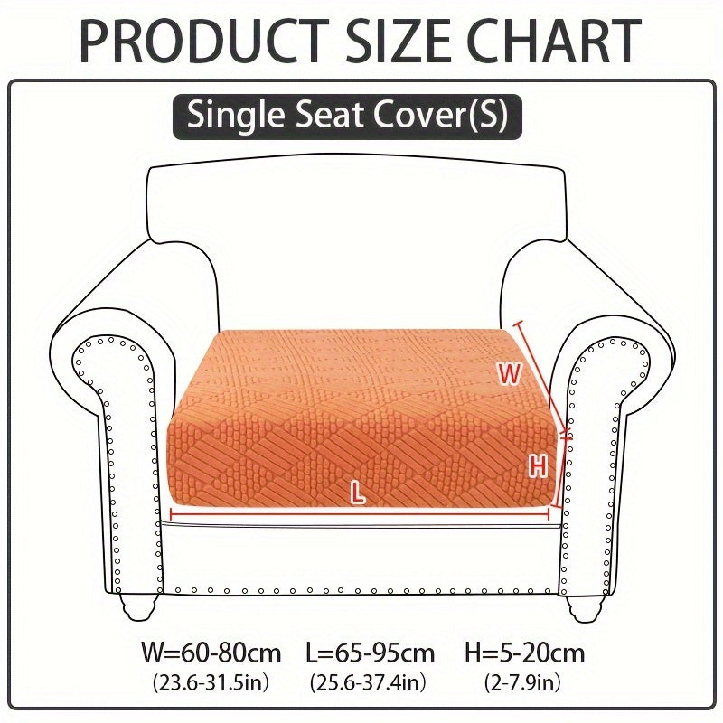 Modern polar fleece jacquard sofa slipcover with elastic band for a fitted look. Machine washable and pet-friendly. Fits sectional, armchair, loveseat, 3-seater, and 4-seater sofas. Includes armrest covers. Great Christmas gift idea.