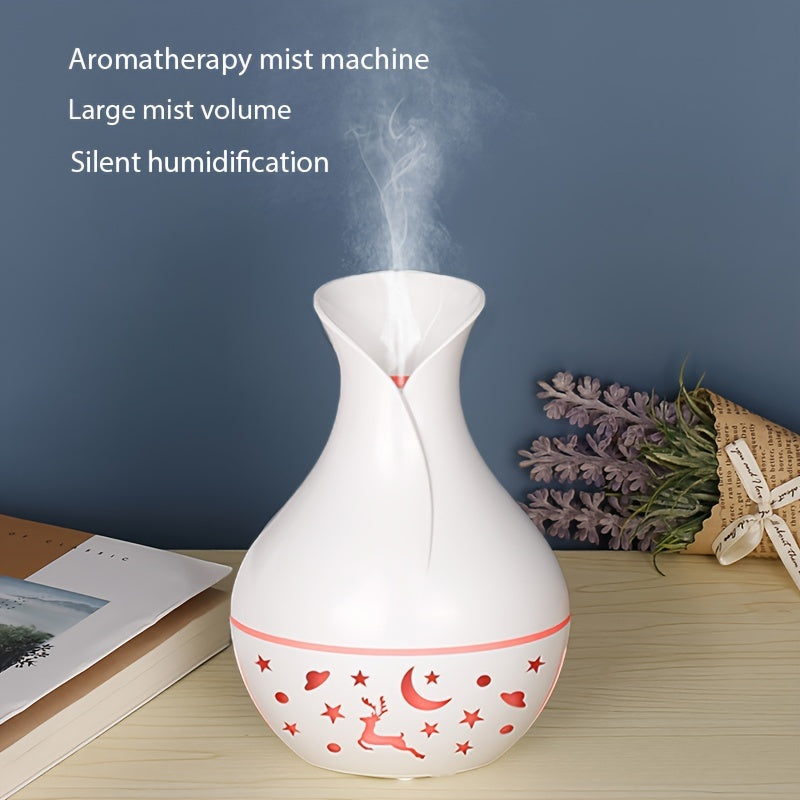 YAIAWISU Portable USB Humidifier with Essential Oil Diffuser: Quiet, Auto Shut-Off, 7 Color Lights, Nightlight - Ideal for Home & Office Use. Made of Plastic.