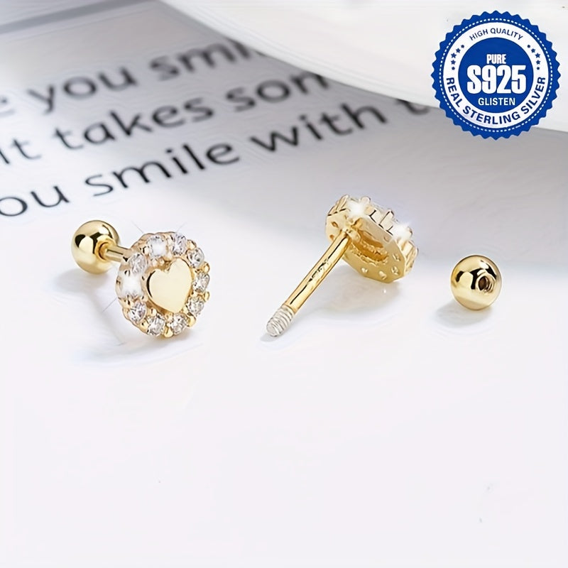 New Fashion 925 Sterling Silver Thread Stud Earrings exude a Simple yet Elegant Atmosphere. These Hypoallergenic Jewelry Love Ear Bone Studs are designed for Women with a distinct Personality. The Simple Style and Versatile Ear Jewelry make them a