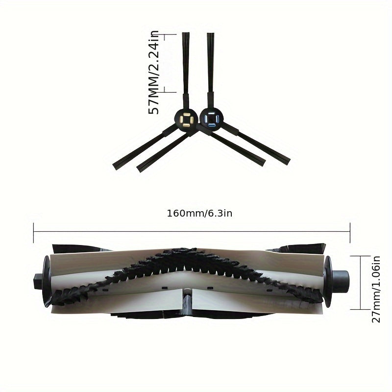 1pc Main Brush + 4pcs Side Brush Kit for ILIFE Robot Vacuum Models A9S, A9, A7, A80, PLUS, A10S, L100, A80 MAX, Silverycrest SSR1, and SSRA1