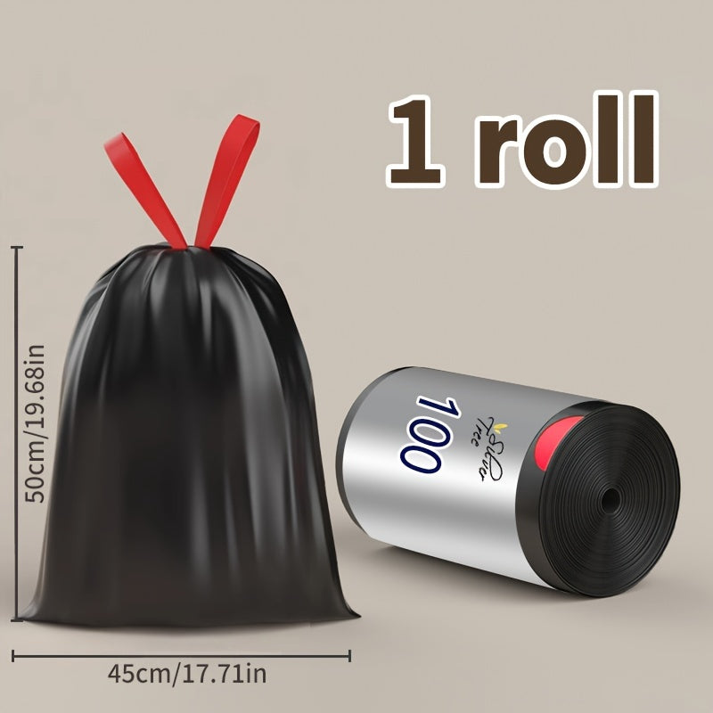 Heavy-duty, leak-proof polyethylene drawstring garbage bags come in a pack of 6 rolls. These thick bags have an automatic closure for easy cleaning and are perfect for use in the home, office, living room, bedroom, bathroom, toilet, and kitchen. Ideal