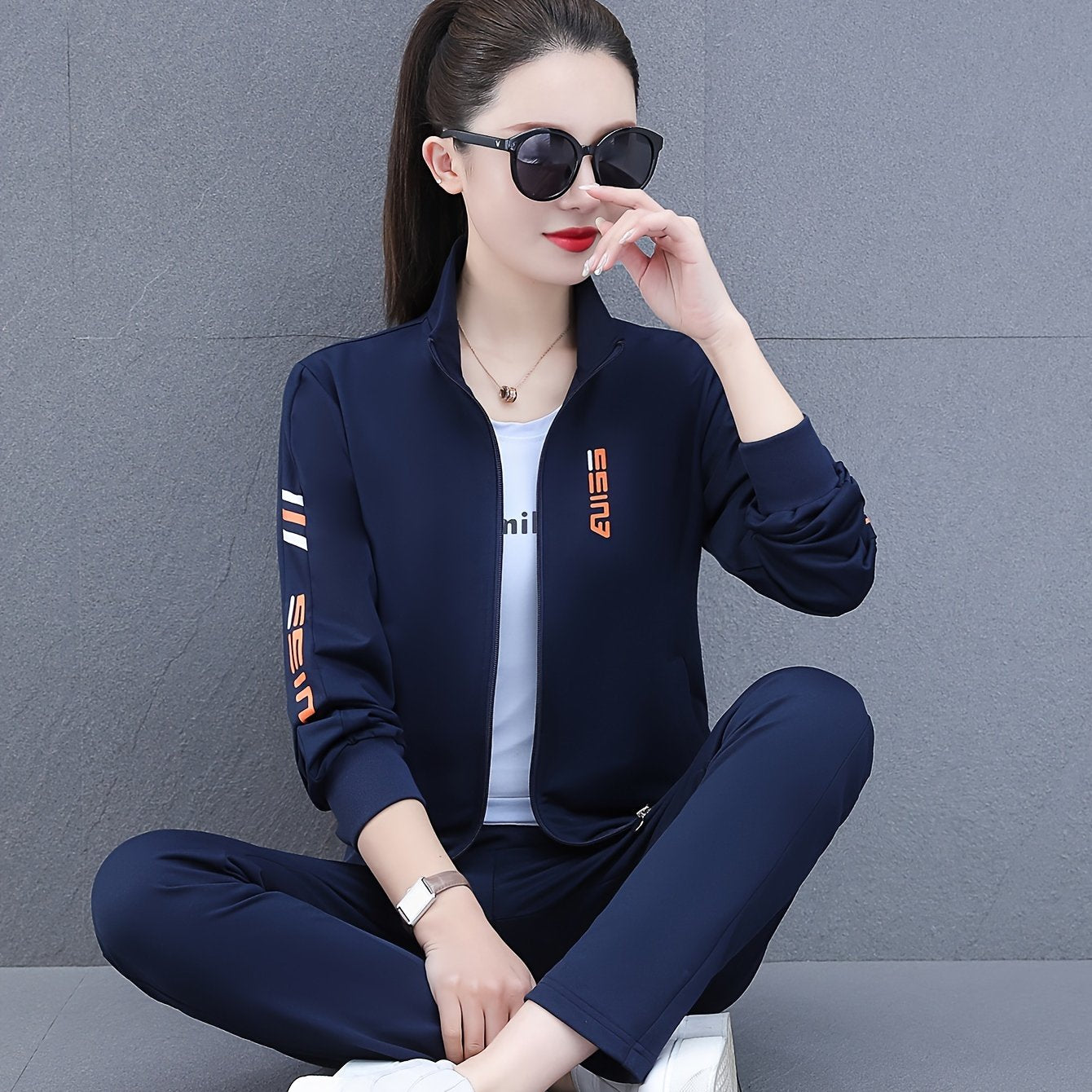 New 2024 Fall Plus Size Women'sSports Casual Suits for Middle-Aged Ladies