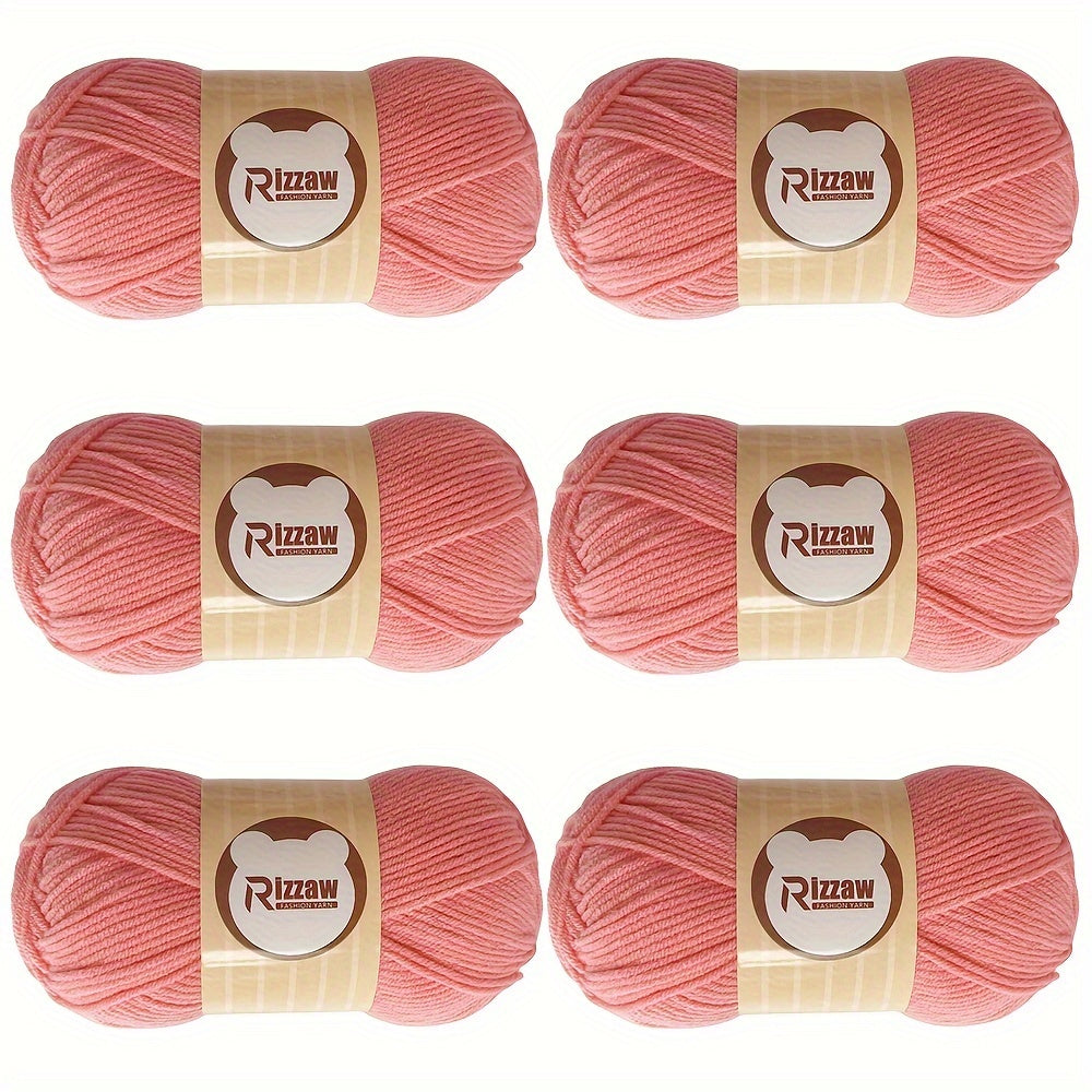 6 pieces of 50g soft yarn for beginners, suitable for crocheting clothes, blankets, DIY knitting, and handbags.