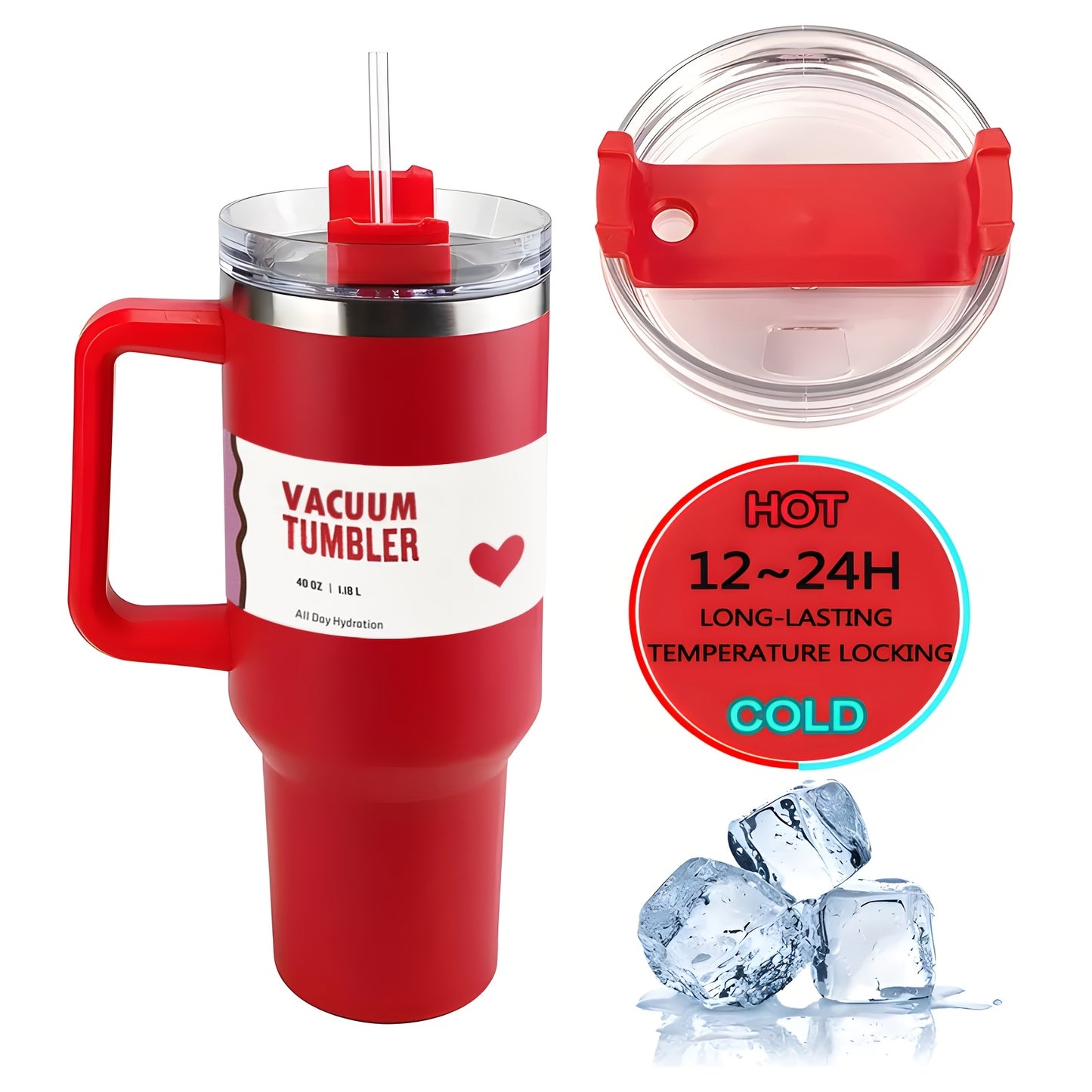 Sakura Train H1.0 FlowState 40oz Insulated Tumbler with Lid & Straw - Ideal for Cold Drinks, Perfect Holiday Gift