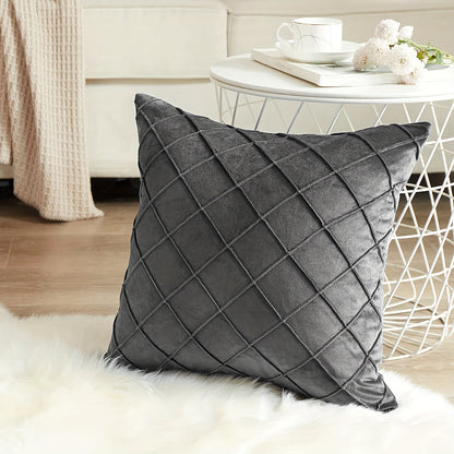 Modern Argyle Throw Pillow Case made of polyester velvet for soft, comfortable home, office, living room, and sofa décor (Pillow core not included).