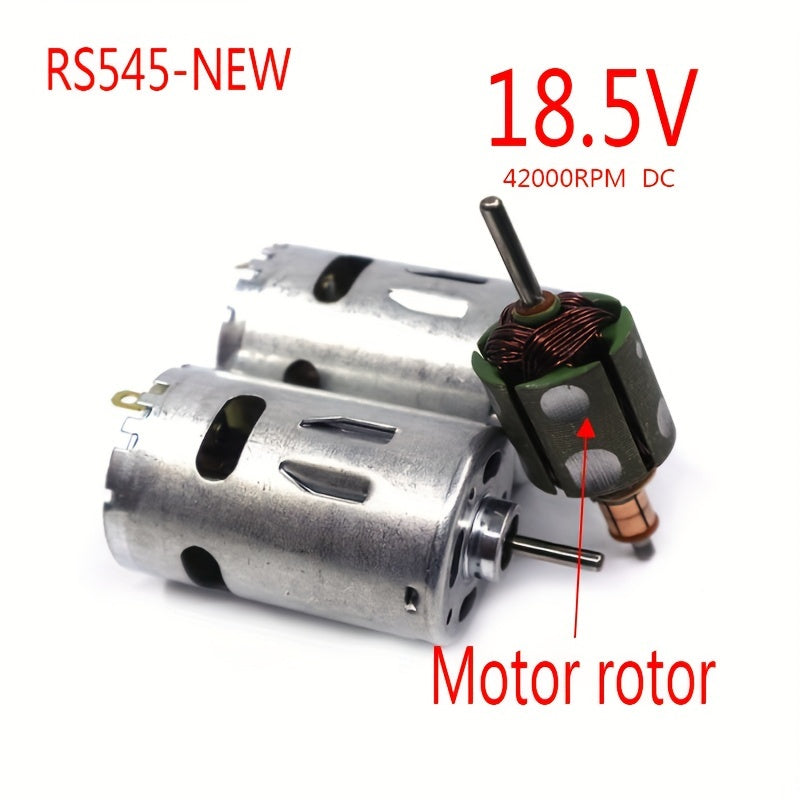 New RS545 DC Motor - 1 piece, 18.5V, 42000RPM, suitable for vacuum cleaner accessories. Made of metal and plastic, perfect for replacing dusting brush in home and kitchen.