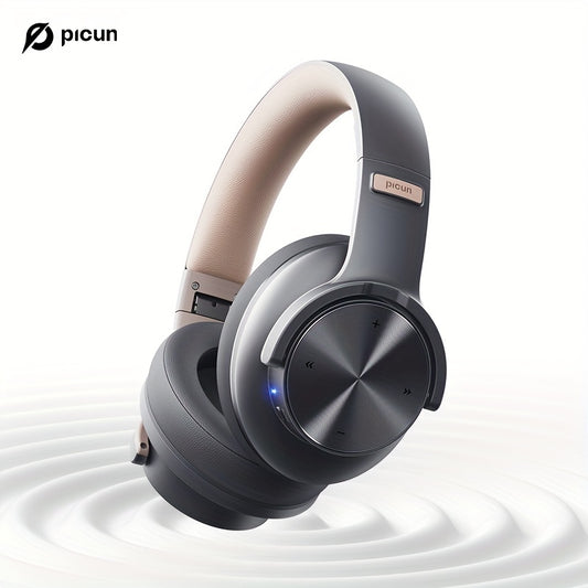 Picun B8 Wireless Headphones with 120 hours of battery life, 3EQ & Game Mode, hands-free calls, and foldable design for travel and office use with compatible devices.