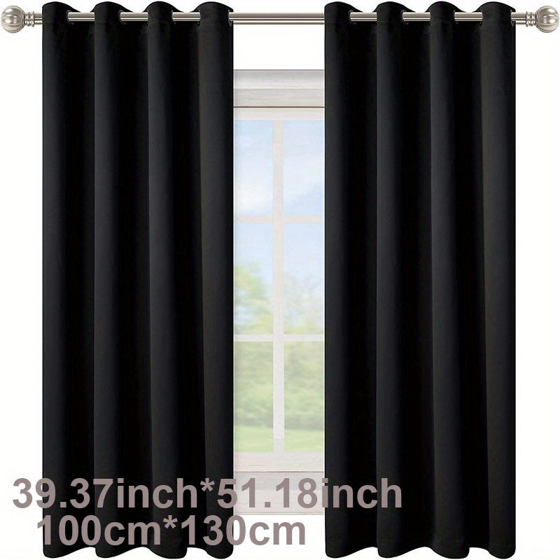 Enhance your space with this 1-panel blackout curtain in solid black color, designed to insulate against heat and cold, darken the room, and reduce incoming light. Perfect for adding style and functionality to your study, bedroom, kitchen, or living room