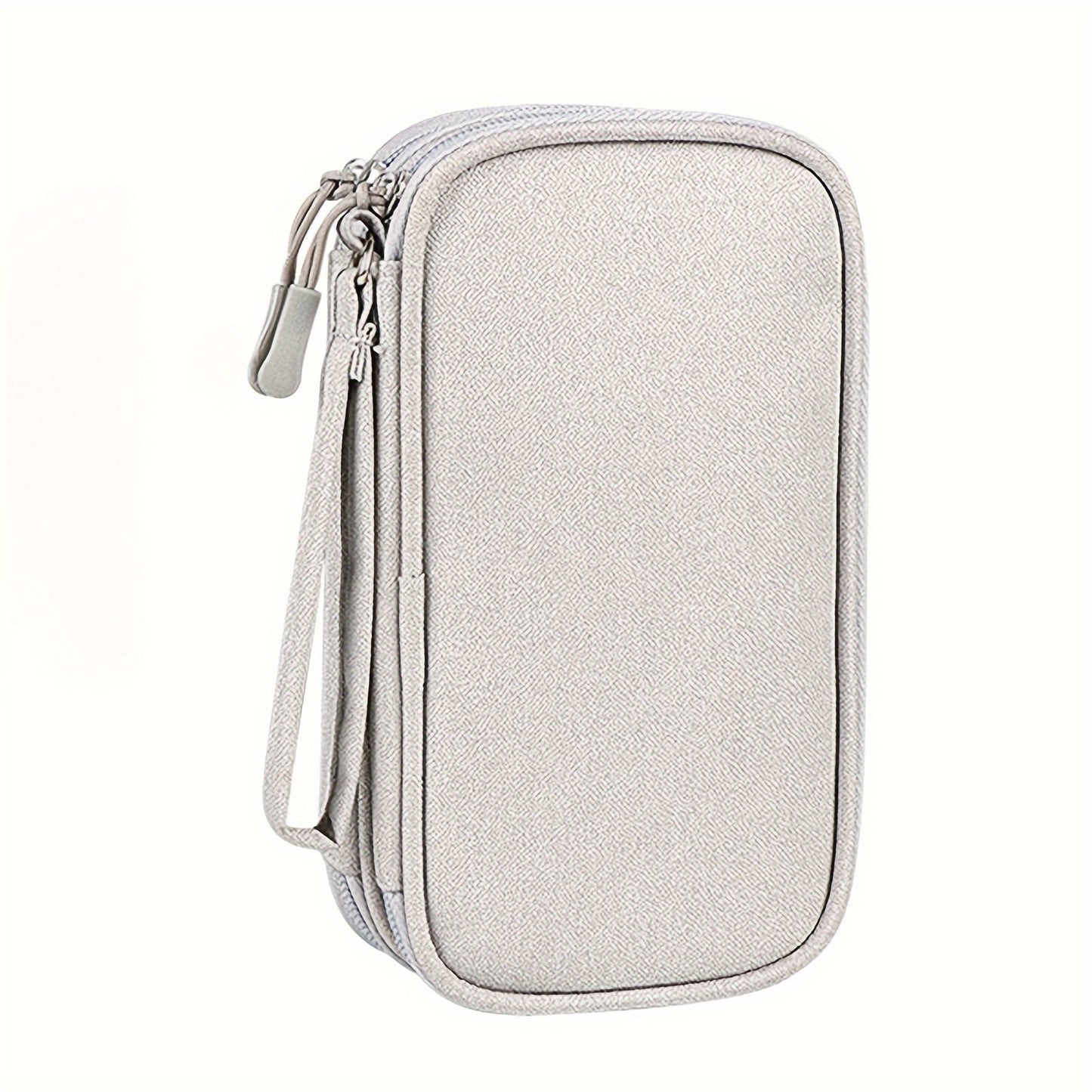 Travel cable organizer for cables, chargers, cell phones, and headphones.