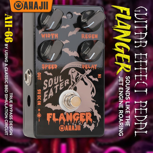 AHAJII AH66 Flanger Guitar Effects Pedal with True Bypass Design