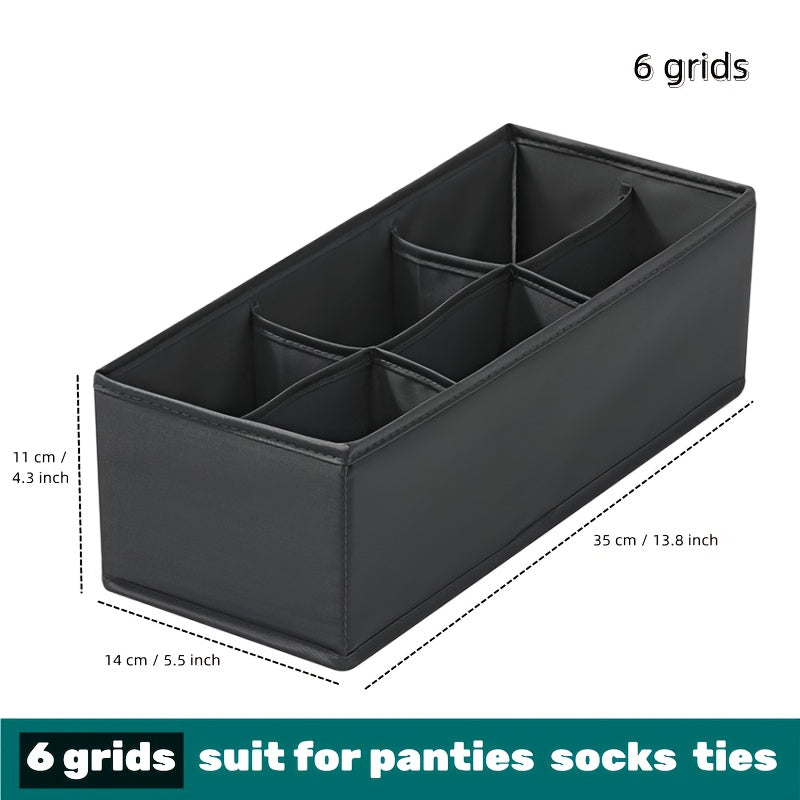 Foldable Multi-grid Underwear Drawer Organizer with Space-saving Design for Bras, Socks, and Clothes - Ideal for Wardrobe, Closet, Bedroom, Dorm or Home Storage