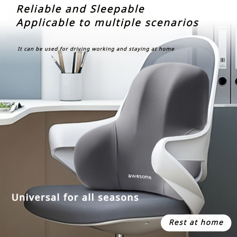 Memory Foam Chair Cushion Set with ergonomical design, hand washable, ideal for office and home use, in black color.