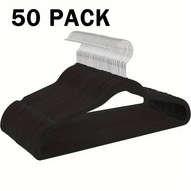 Get a 50/30 pack of Premium Velvet Hangers, perfect for coats, pants, and dress clothes. These heavy-duty hangers are non-slip and space-saving, making them a great addition to your closet.