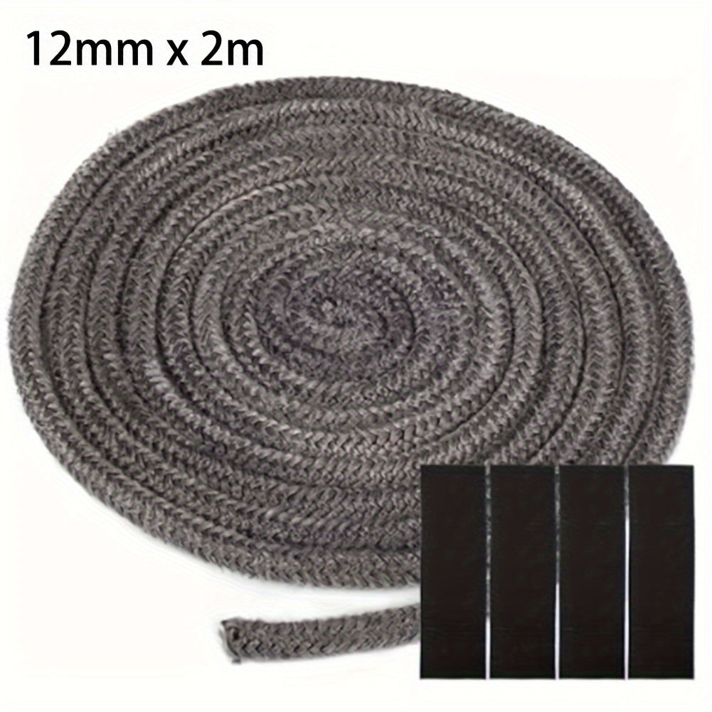 Fireproof Seal Rope with Adhesive Strips - Kit for Wood Burning Fireplaces Made of High Temperature Resistant Plastic