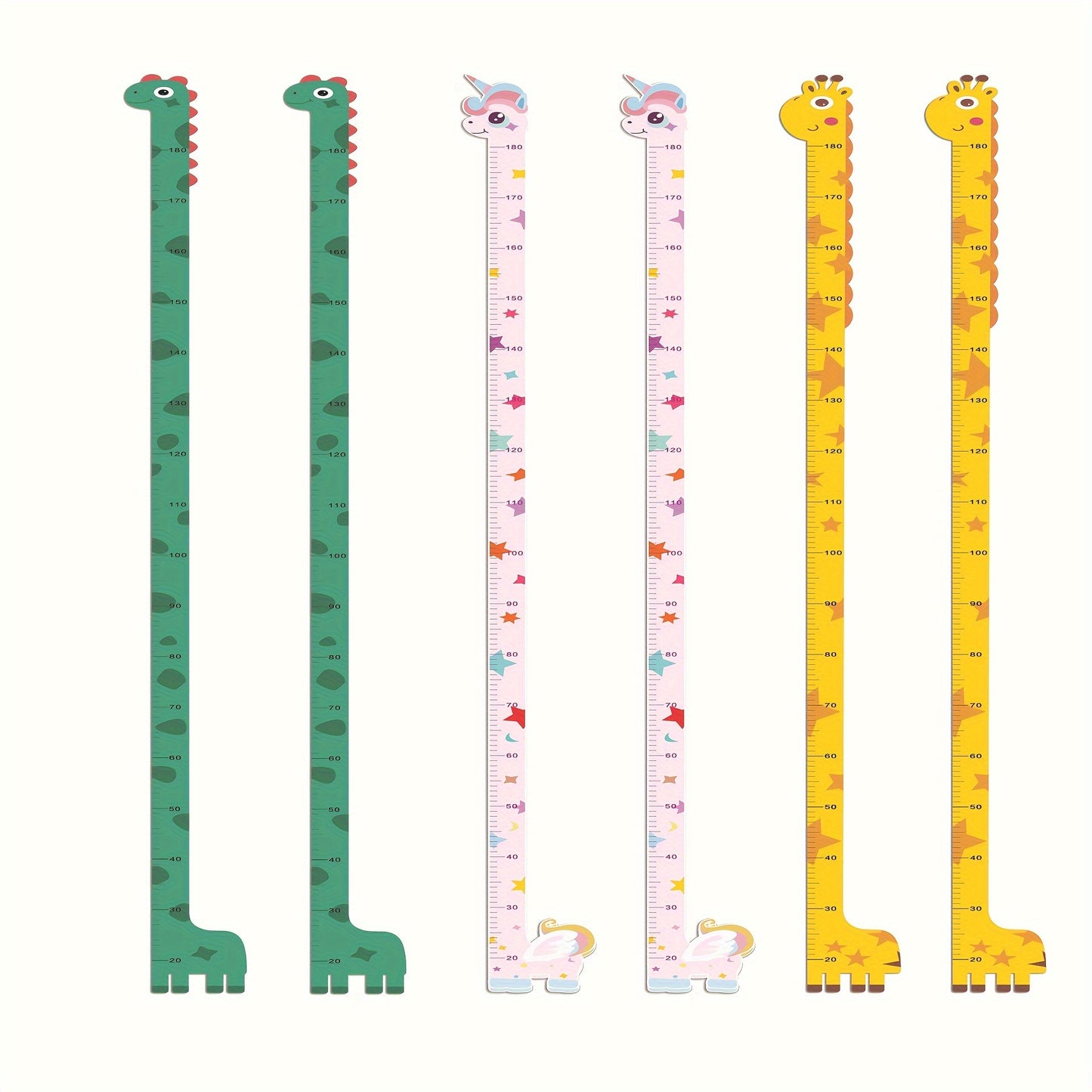 Cute cartoon animal height chart sticker for kids' rooms. Easy to install and self-adhesive.