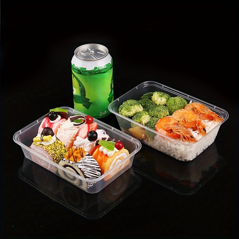 15 pieces of Disposable Food Containers with Lids, each with a capacity of 500ml (16.9oz). These to-go containers are perfect for storing food and are safe for use in the freezer and microwave. Ideal for home kitchens, restaurants, picnics, and parties.