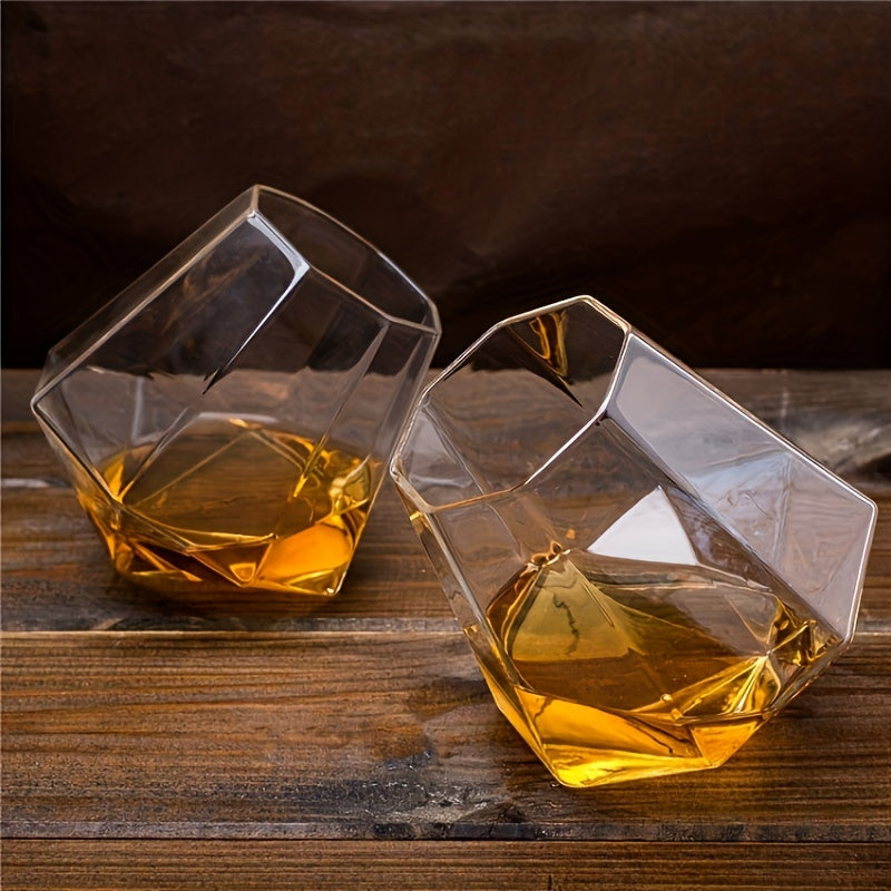 Gravity-defying whiskey glass designed for stability and durability, ideal for bars, hotels, and home.