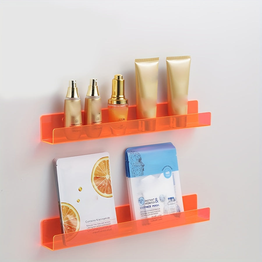 Acrylic U-shaped Wall Rack, Transparent Display Shelf, Bookshelf Hanging Rack, Fluorescent Storage Rack for Home, Office, or Living Room Decor. Perfect for Mother's Day, Spring Parties, Graduations, and School Season Celebrations.