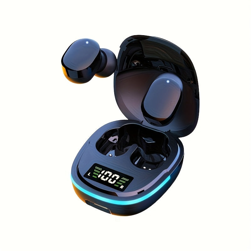 2024 Wireless Earbuds with Touch Control, LED Display, Semi-Open Back Design, Long-Lasting Battery, Sweat-Resistant, Compatible with iOS and Android for Gaming and Music, Stylish Audio