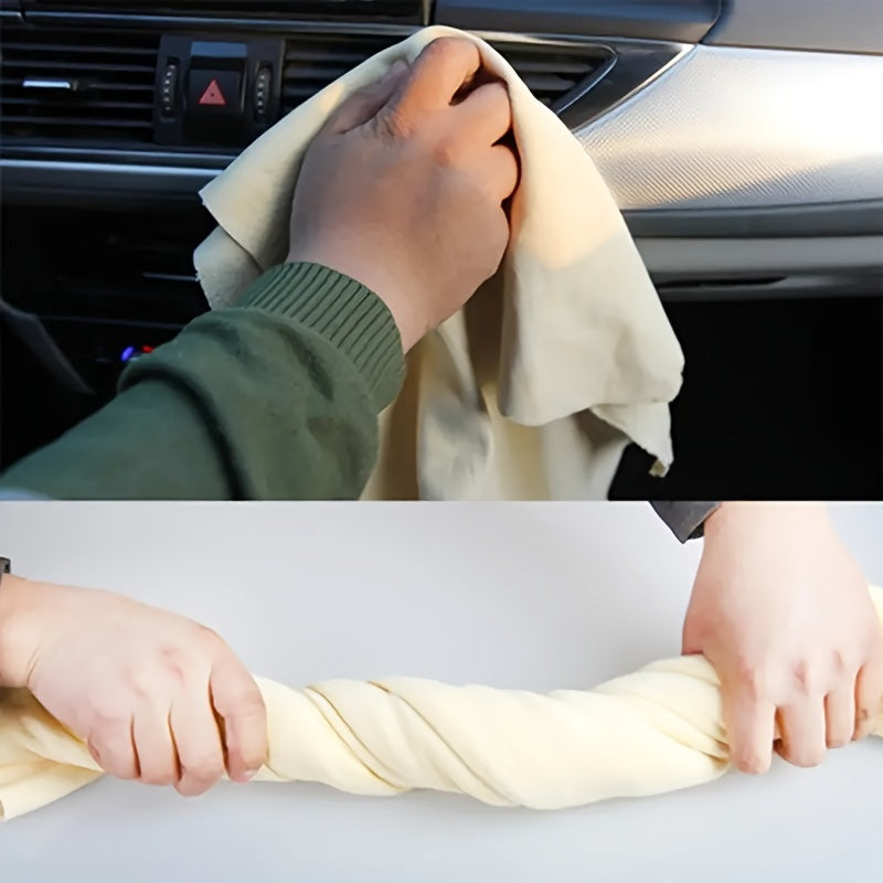 Absorbent Deerskin Chamois Towel: Soft, Quick-Dry, Durable for Car Wash & Detailing.