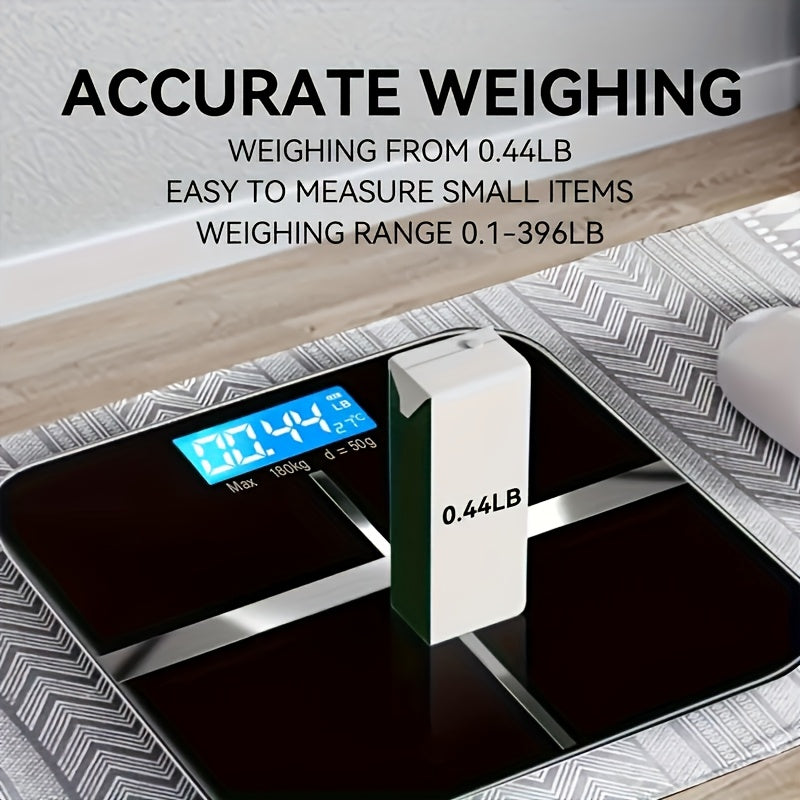 Improved electronic scale with wide platform, high capacity, accurate reading, easy-to-read display, and backlight. Can weigh up to 176.9 KG.