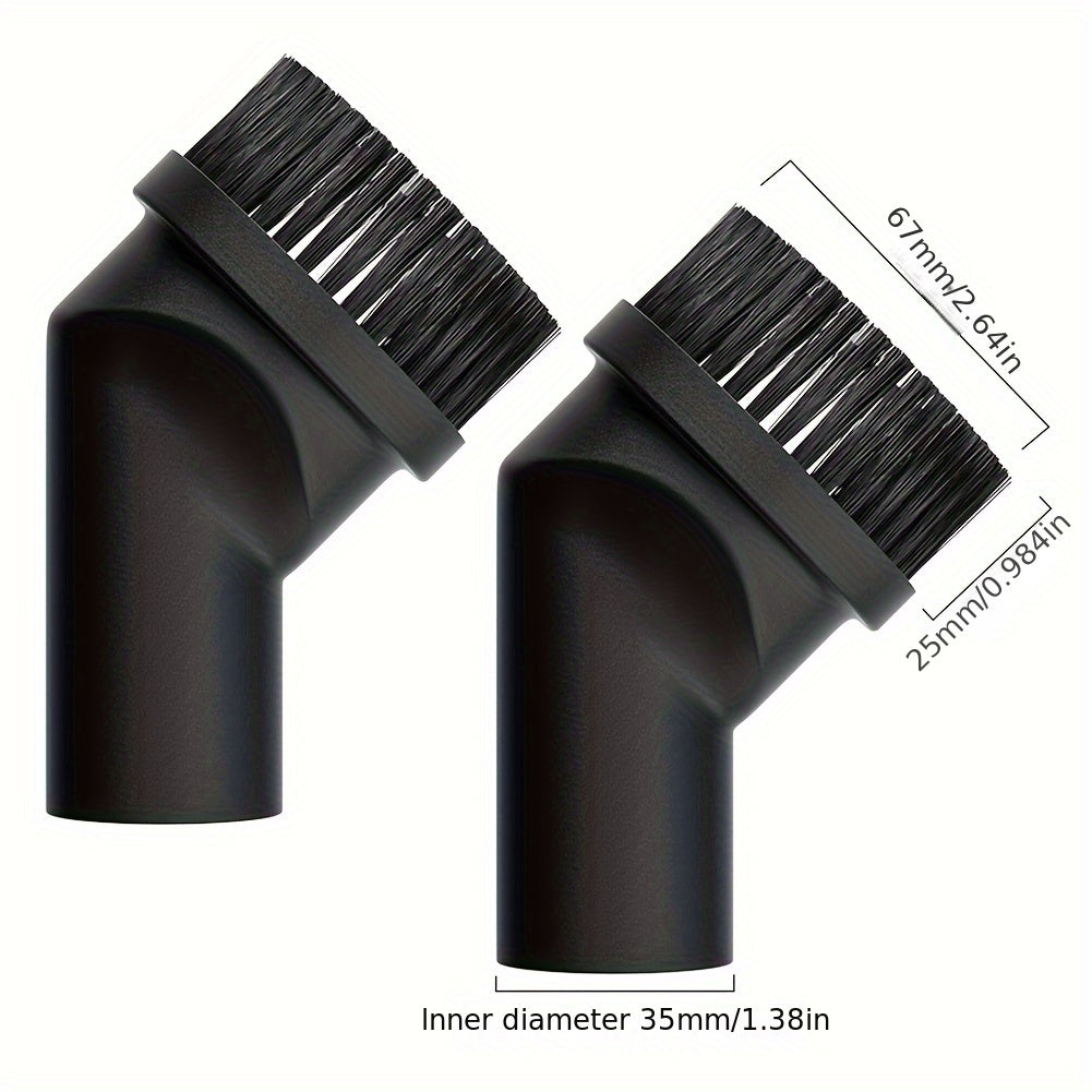 Set of 2 Vacuum Cleaner Attachment Brushes, 35mm - Made of Sturdy Plastic, Ideal for Dust Removal on Floors, Compatible with Handheld Vacuum Cleaners