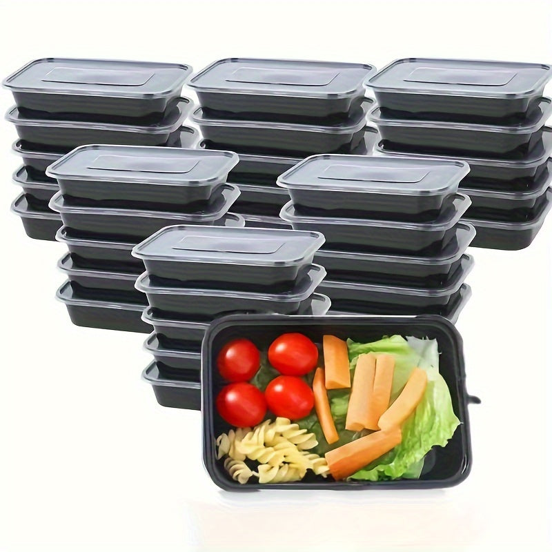 Pack of 10/30/50, BPA-Free Plastic Meal Prep Containers in 500ml/17oz sizes. These Disposable Food Storage Boxes are perfect for Leakproof Lunch Containers for Office, School, Picnic, or holiday gatherings like Christmas, Halloween, Hanukkah, and