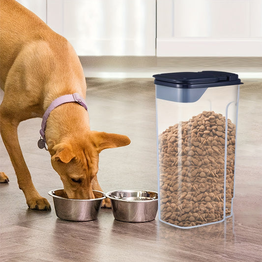 1pc/4pcs Pet Sealed Food Storage Container, Transparent, Moisture-proof, Groove Design