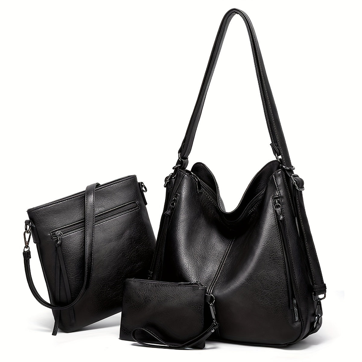 3-piece set of fashionable shoulder hobo bag, trendy crossbody bag, and casual handbag & purse for women.