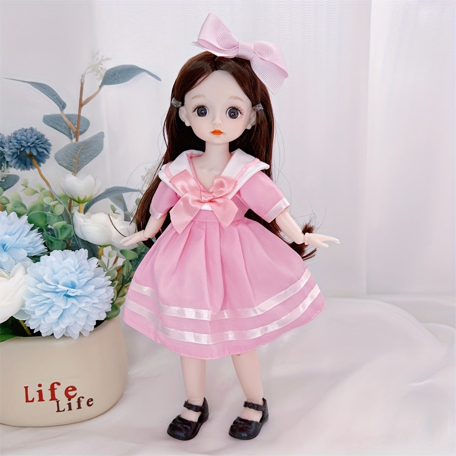 30.48 cm fashion doll with 1/6 BJD ball jointed body in DIY anime and movie themed princess style. Made of PE material. Perfect gift for kids.